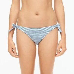 J. Crew Side Tie Lowrider Bikini Bottom Nautical Stripe Blue Size XL NWT